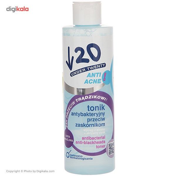 تونر پاک کننده پوست آندر 20 سری Anti Acne مدل Sensitive Skin حجم 200 میلی لیتر