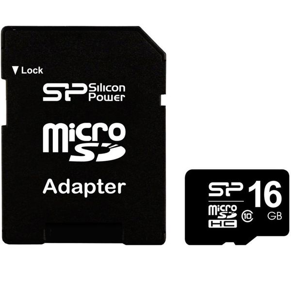 کارت حافظه microSDHC سیلیکون پاور کلاس 10 سرعت 133X همراه با آداپتور تبدیل ظرفیت 16 گیگابایت