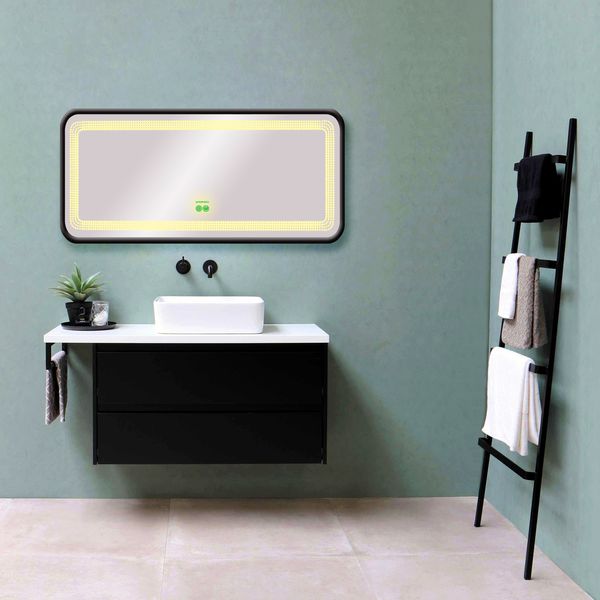 آینه سرویس بهداشتی  گلسموند مدل مستطیل هوشمند کد HLBW111S