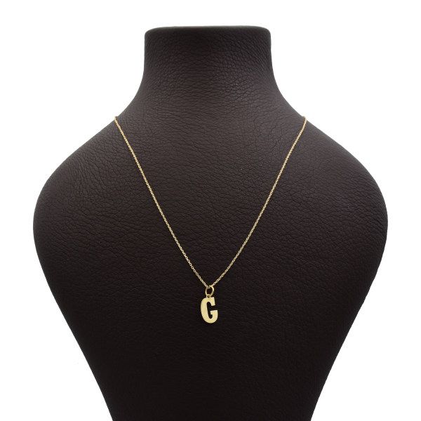 گردنبند طلا 18 عیار زنانه طلای کامک مدل حرف انگلیسی G