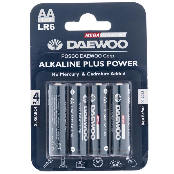 باتری قلمی دوو مدل Alkaline plus Power بسته 4 عددی