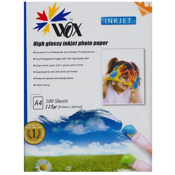 کاغذ عکس گلاسه وکس مدل W115-HG مخصوص پرینتر جوهر افشان