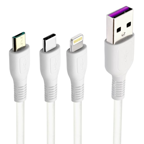 کابل تبدیل USB به microUSB / USB-C / لایتنینگ ام پی بلبری مدل BLB-186 طول 1.2 متر