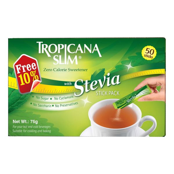 بسته 50+5 عددی شیرین کننده تروپیکانا اسلیم مدل Stevia