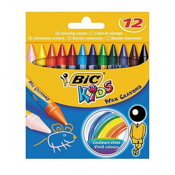 مداد شمعی بیک مدل کیدز - بسته 12 رنگ