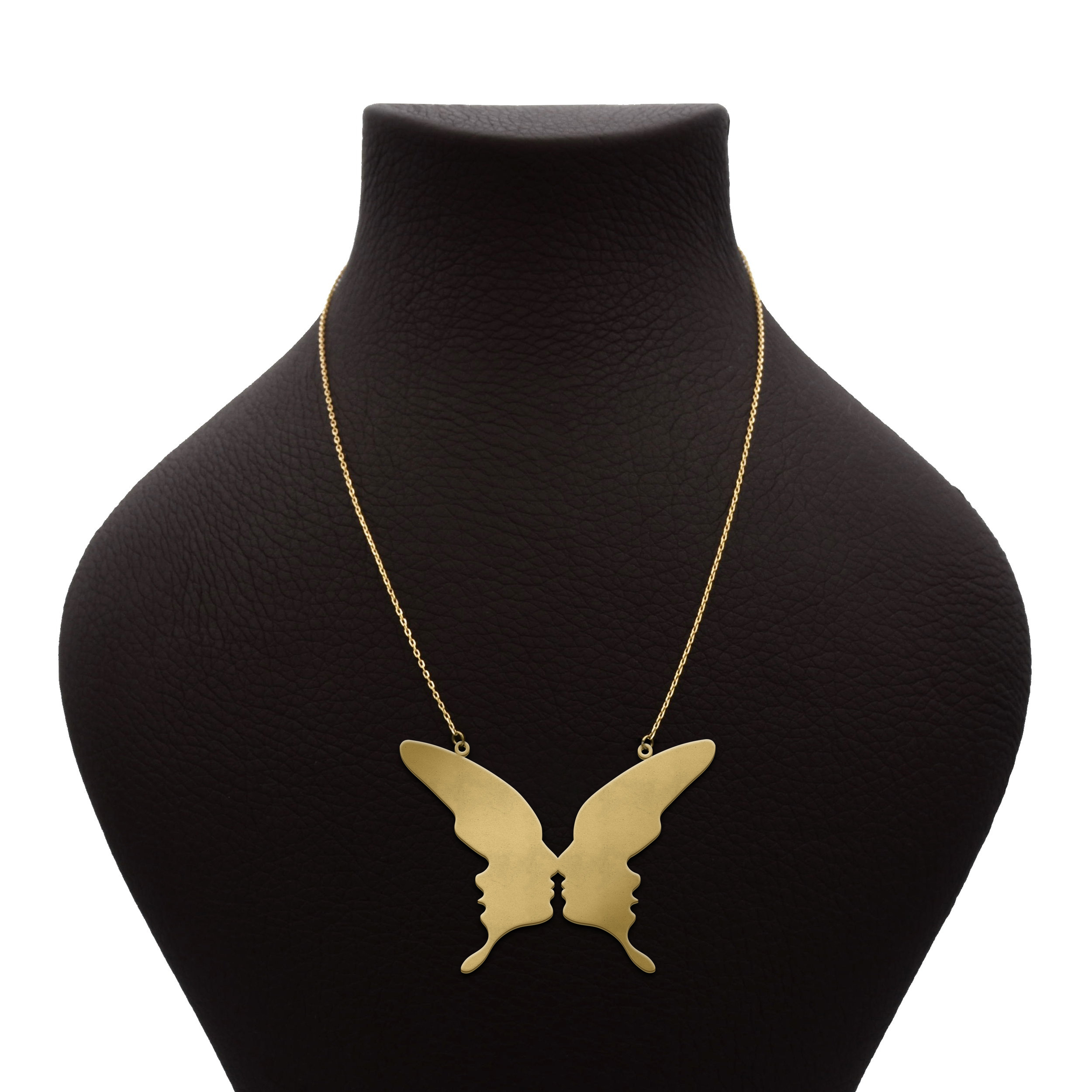 گردنبند طلا 18 عیار زنانه شمیم گلد گالری مدل عشق و پروانه MN350
