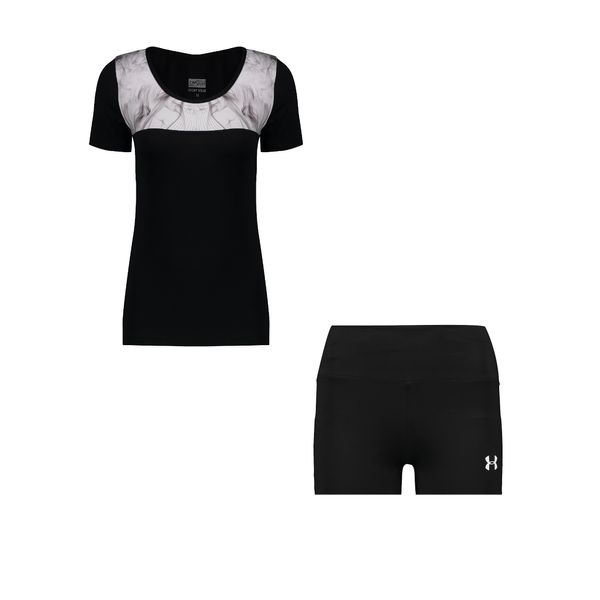 ست تی شرت و شلوارک ورزشی زنانه مدل ha710102-55