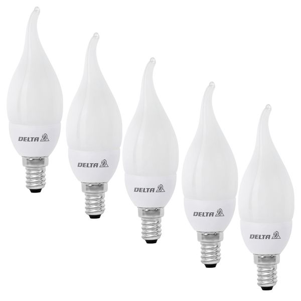 لامپ کم مصرف 11 وات دلتا مدل اشکی پایه E14 بسته 5 عددی