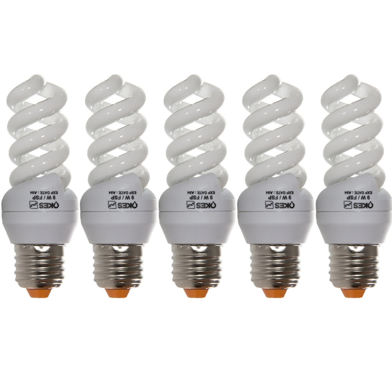 لامپ کم مصرف 9 وات اوکس مدل CFL9X5 پایه E27 بسته 5 عددی