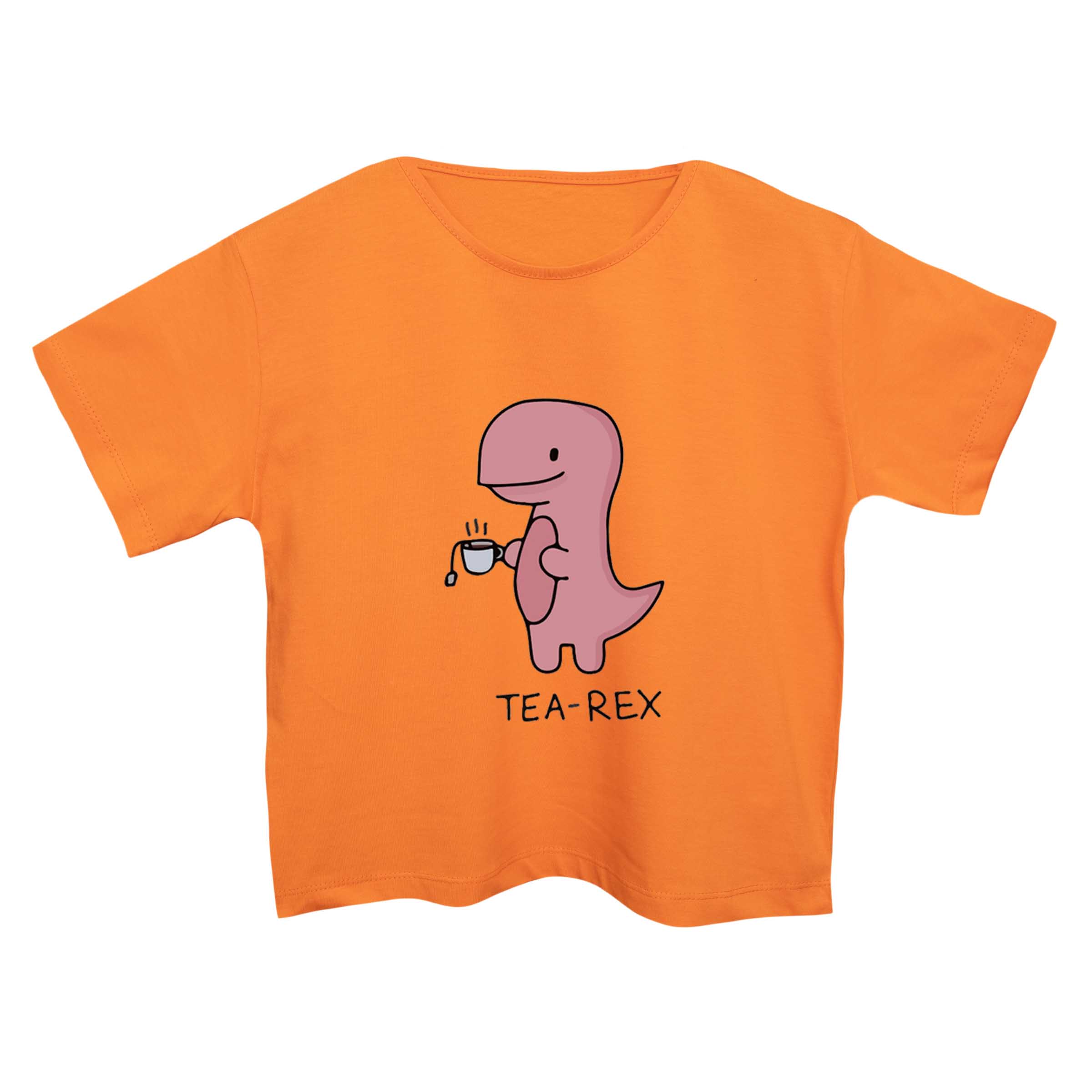 کراپ‌تی شرت آستین کوتاه زنانه مدل دایناسور و چای