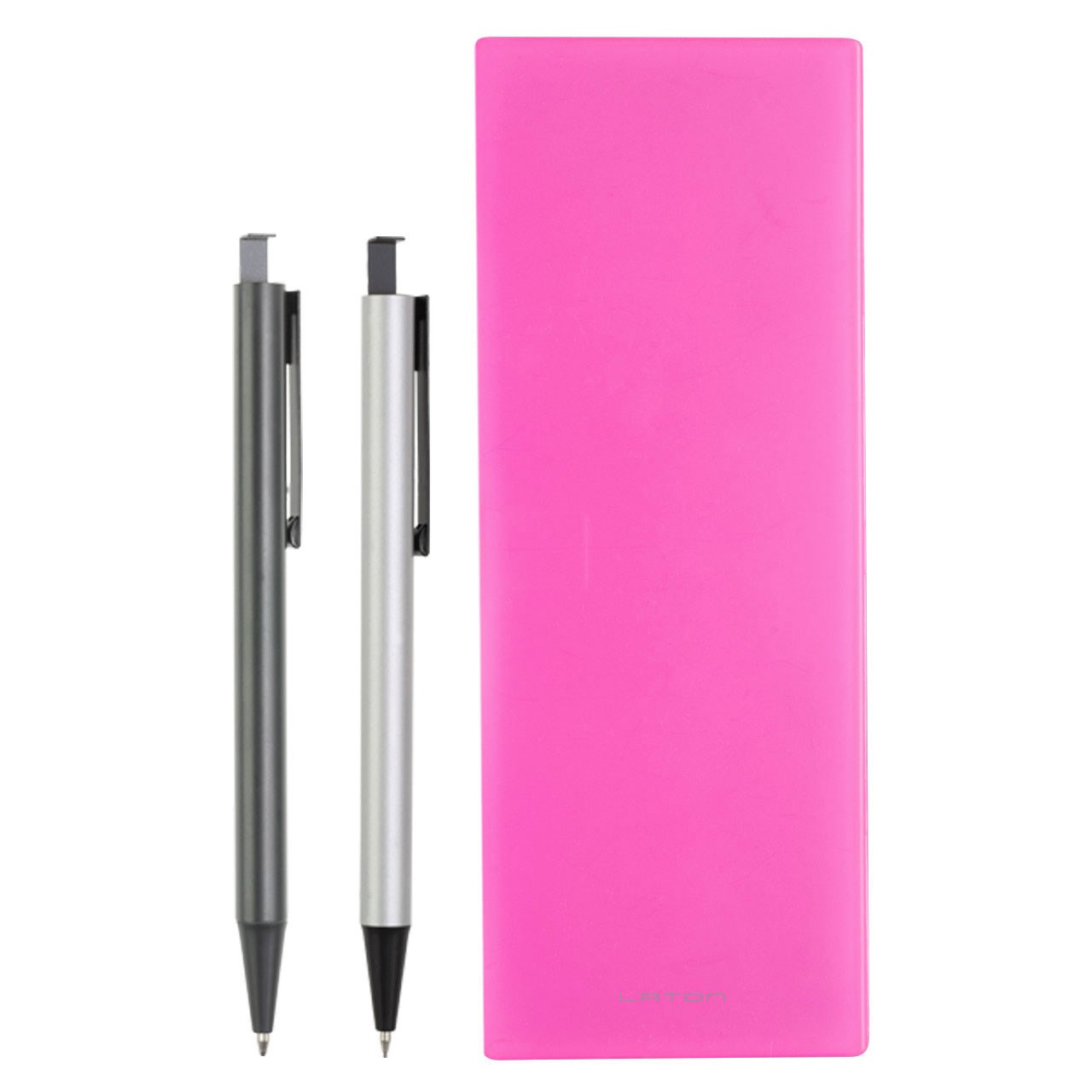 ست خودکار مدادنوکی و جامدادی لاتن مدل Dark Pink