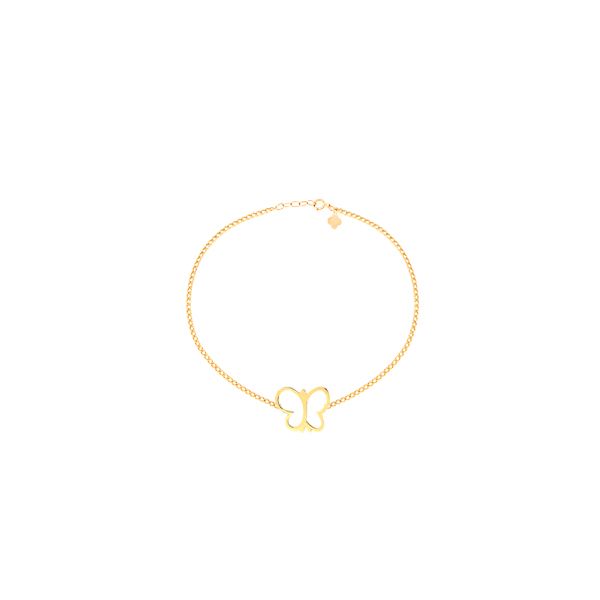 دستبند طلا 18 عیار دخترانه ماوی گالری مدل پروانه