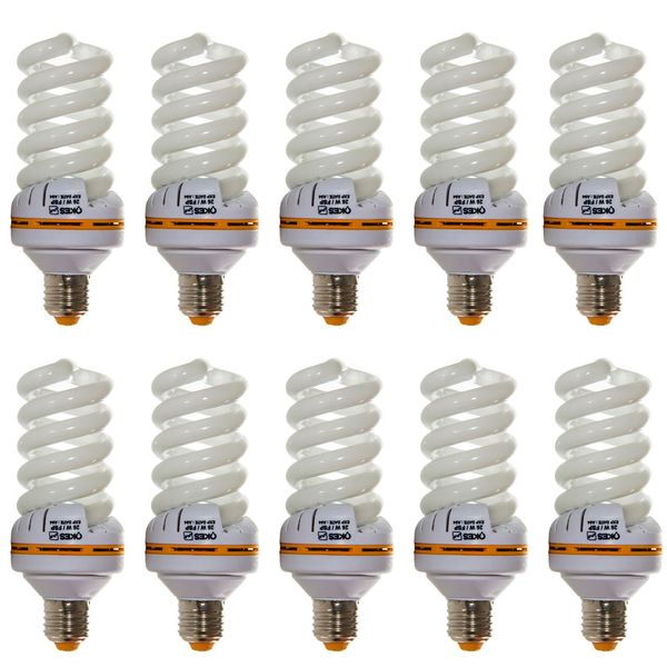 لامپ کم مصرف 26 وات اوکس مدل CFL26X10 پایه E27 بسته 10 عددی