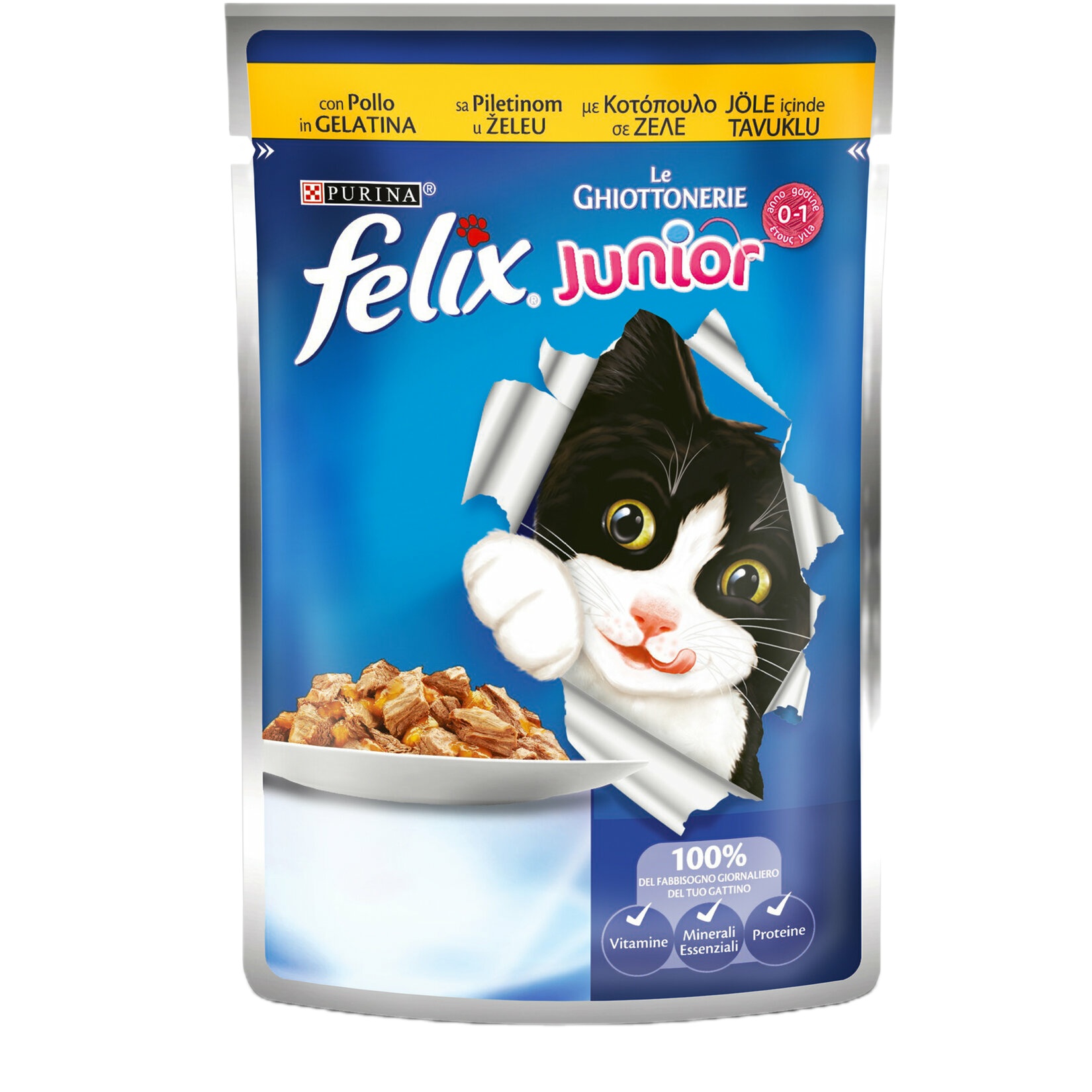 غذای بچه گربه فلیکس مدل Kitten-Chicken وزن 100 گرم