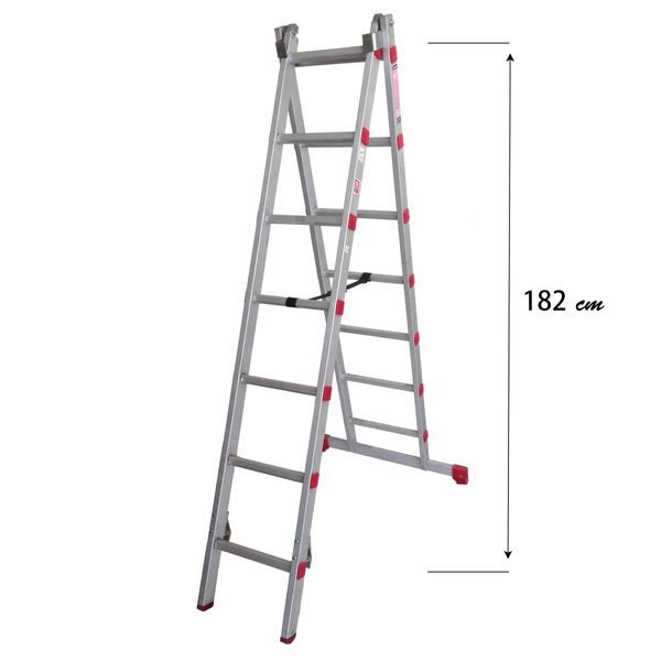 نردبان 14 پله آلوپات مدل دوطرفه کشویی 4m