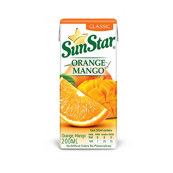 نوشیدنی پرتقال انبه سان استار حجم 0.2 لیتر