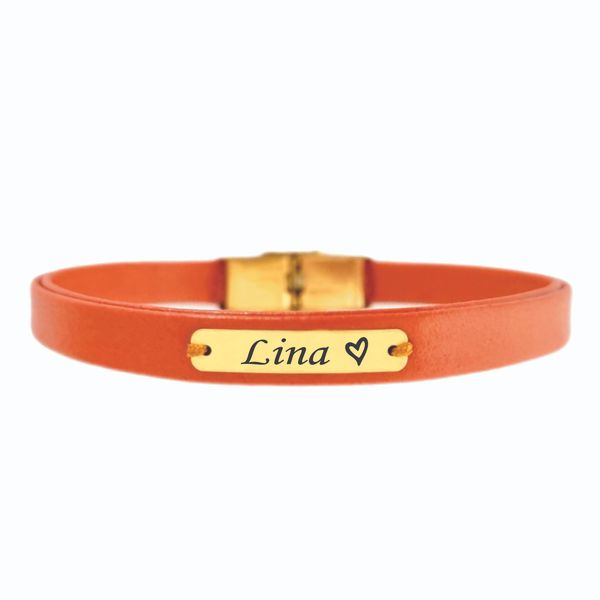 دستبند طلا 18 عیار زنانه لیردا مدل اسم لینا