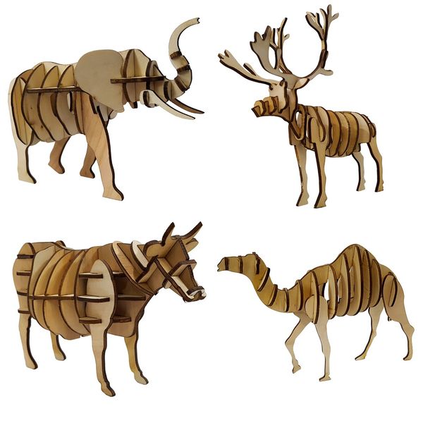 پازل چوبی سه بعدی برتاریو مدل سری حیوانات 3