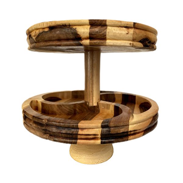 ظرف چوبی مدل دو طبقه طرح اشک  کدQ09