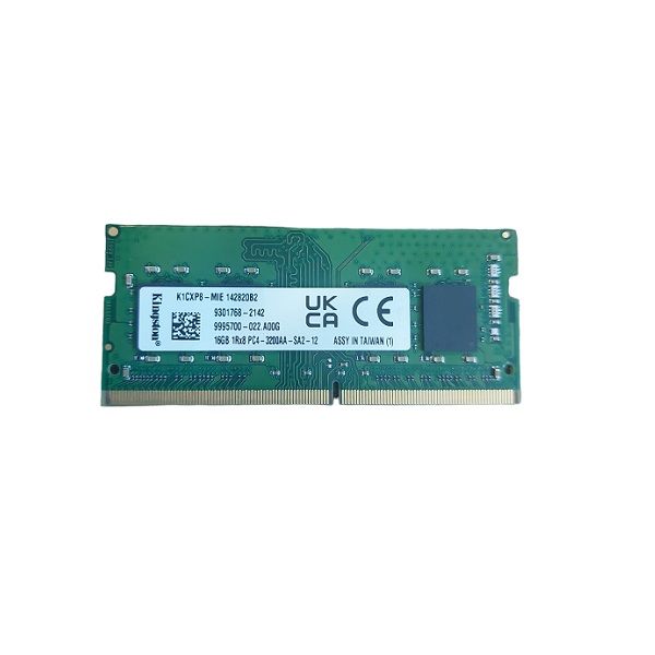 رم لپ تاپ DDR4 تک کاناله 3200 مگاهرتز CL22 کینگستون مدل 25600 ظرفیت 16 گیگابایت