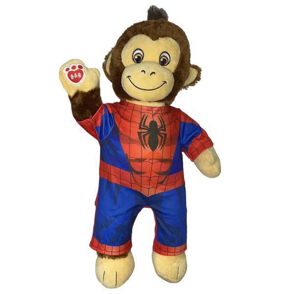 عروسک طرح میمون اسپایدرمن مدل Build a Bear Monkey with Spiderman Costume کد SZ12/947 ارتفاع 48 سانتی‌متر