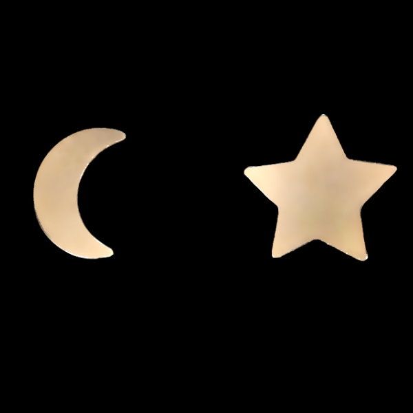 گوشواره طلا 18 عیار زنانه آمانژ مدل ماه و ستاره کد D9726