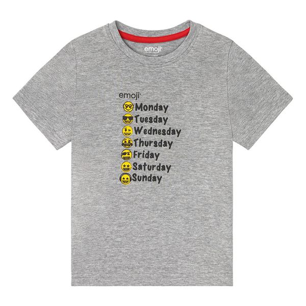تی شرت آستین کوتاه پسرانه ایموجی مدل روزهای هفته AT300