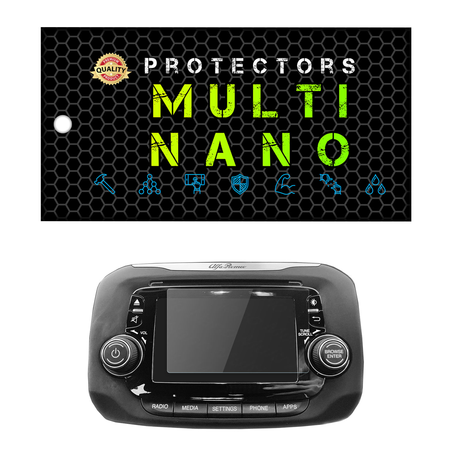 محافظ صفحه نمایش خودرو مولتی نانو مدل X-S1N مناسب برای آلفارومئو Giulietta 2014 - 2016
