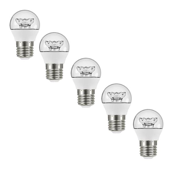 لامپ ال ای دی 5 وات لامپ نور مدل تخم مرغی شفاف پایه E27 بسته 5 عددی