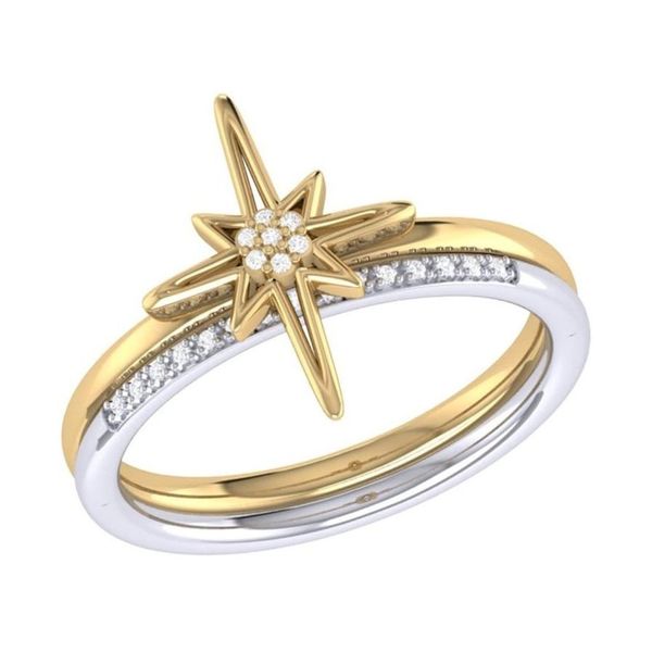  انگشتر طلا 18 عیار زنانه قیراط مدل ستاره کد GH5156