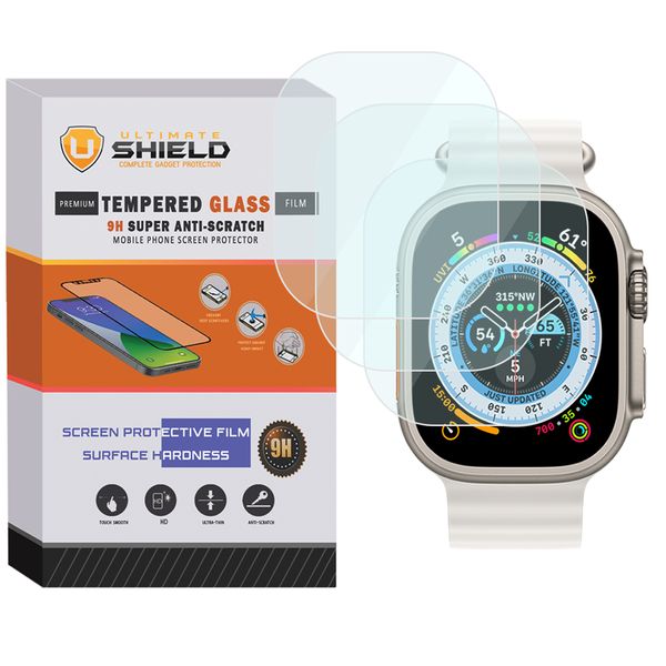محافظ صفحه نمایش شیشه‌ای آلتیمیت شیلد مدل SH-UL مناسب برای ساعت هوشمند N8 Ultra Plus بسته سه عددی