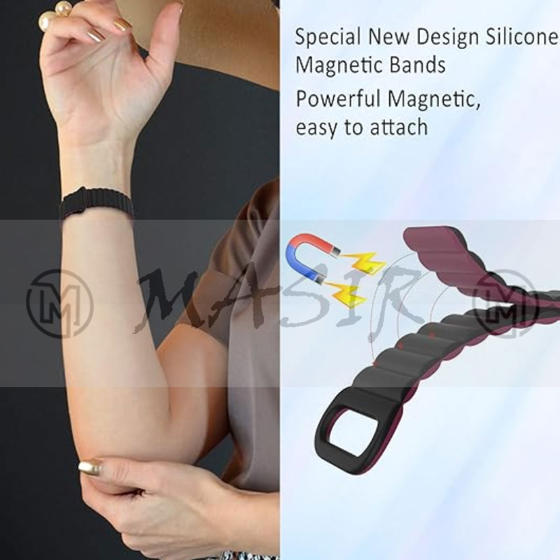  بند مسیر مدل Silicone Loop 2C Magnetic مناسب برای ساعت هوشمند هایلو Solar Plus RT3
