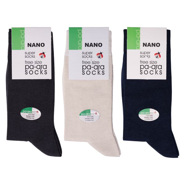 جوراب مردانه پاآرا مدل نانو 30 کد 1004 مجموعه 3 عددی