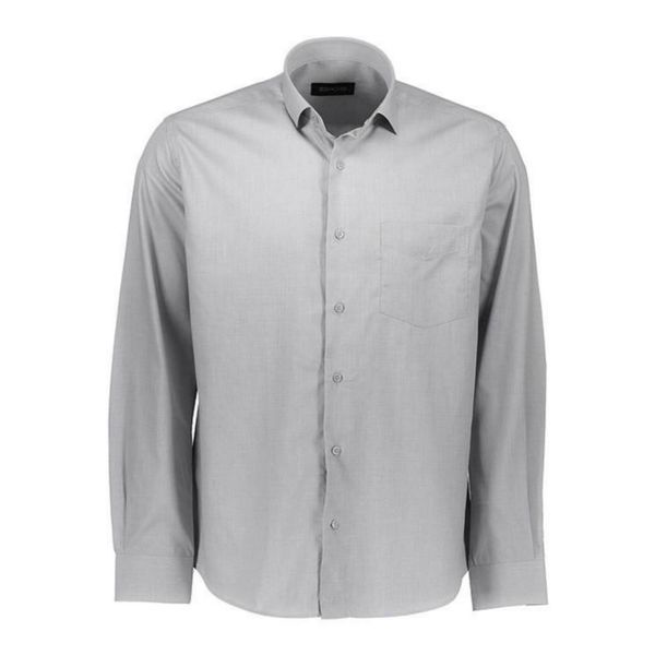 پیراهن آستین بلند مردانه مدل کلاسیک کد T01 رنگ طوسی روشن