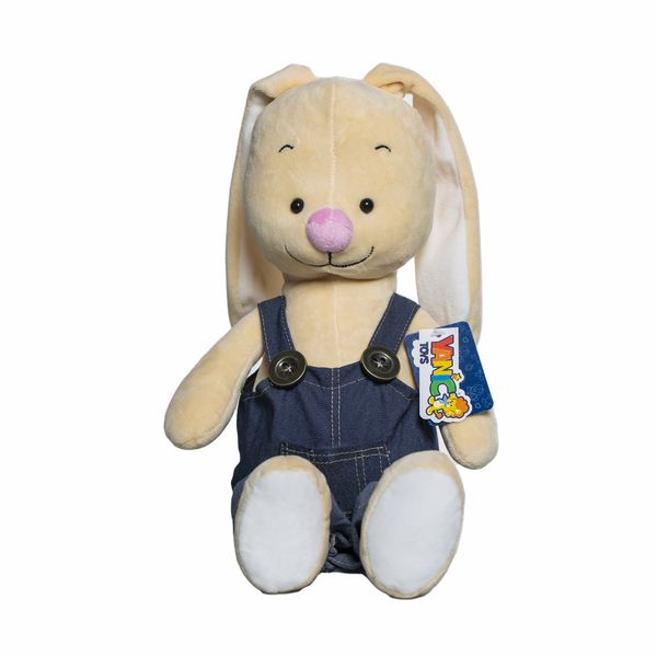  عروسک یانیک مدل خرگوش لباس جین پسر کد 100235 ارتفاع 37 سانتی متر