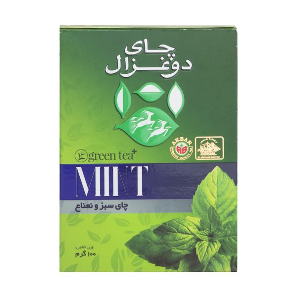 چای سبز و نعناع دو غزال - 100 گرم 