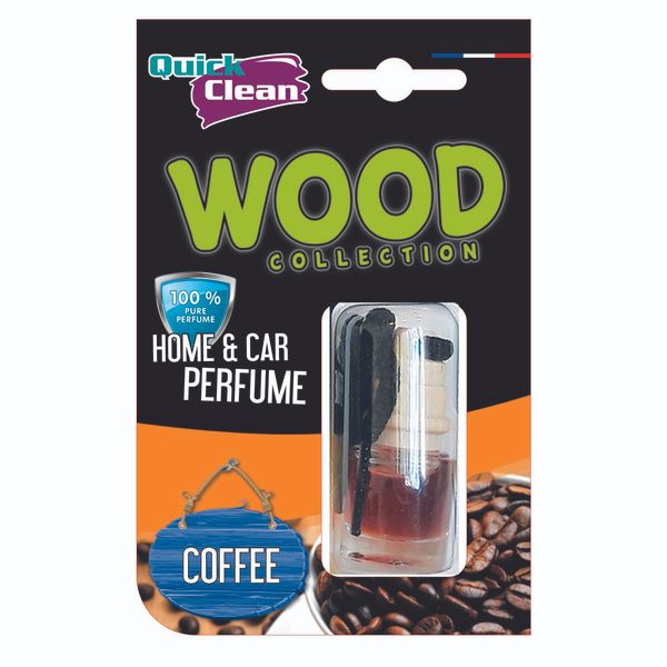 خوشبو کننده خودرو کوئیک کلین مدل WOOD Coffee با حجم 7 میلی لیتر