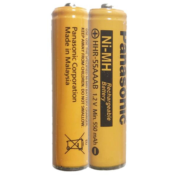     باتری نیم قلمی قابل شارژ تلفن پاناسونیک مدل (Ni-MH/HHR-55AAAB(Malaysia بسته دو عددی