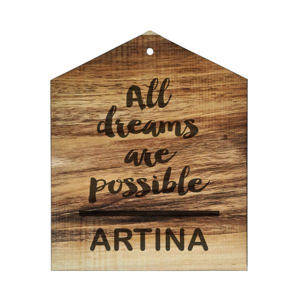 تابلو چوبی طرح اسم آرتینا