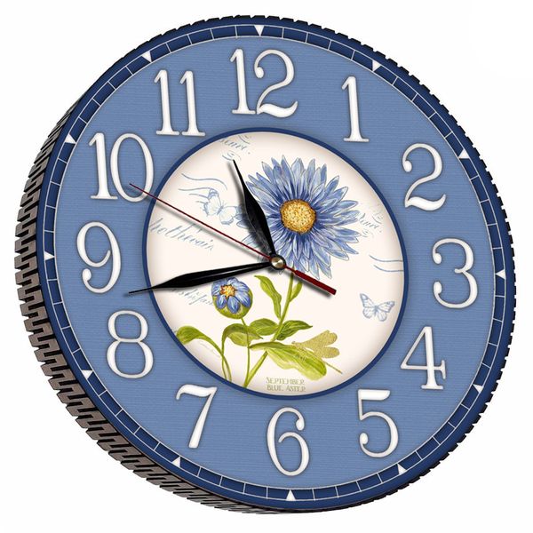 ساعت دیواری مدل گل آبی
