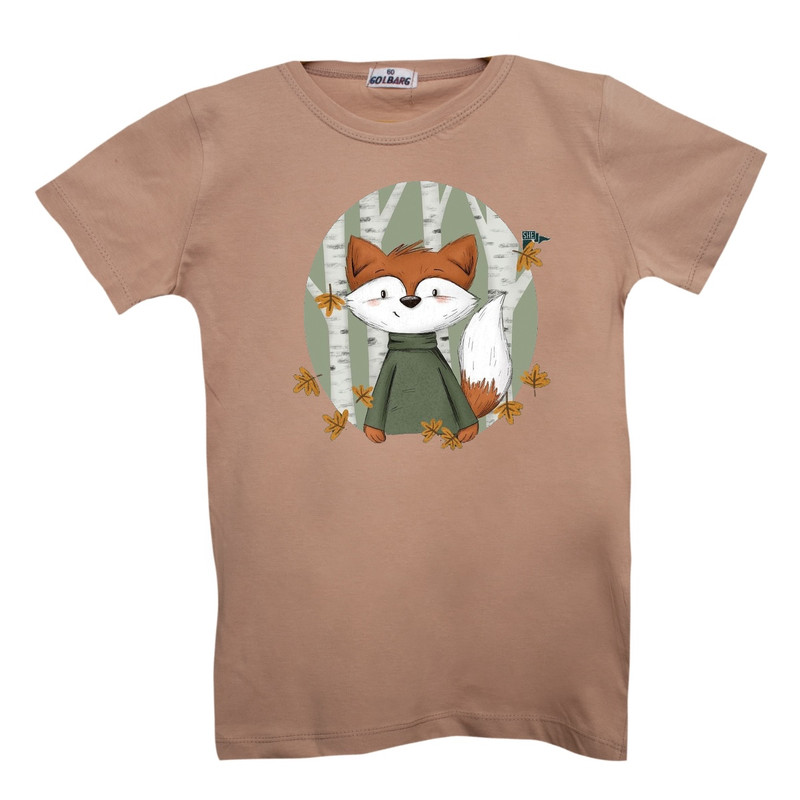 تی شرت آستین کوتاه  بچگانه مدل روباه کد 2