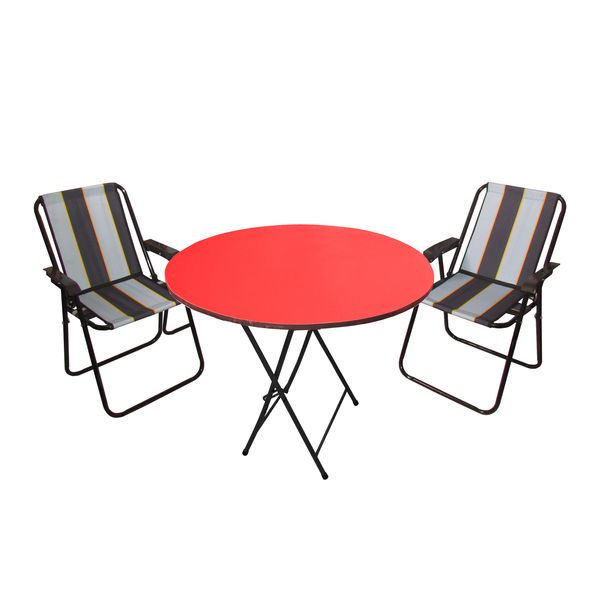 میز و صندلی تاشو سفری میزیمو مدل خاطره کد 4727 مجموعه 3 عددی