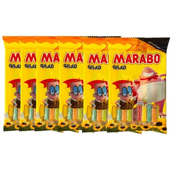 پاستیل مدادی میوه ای مارابو - 100 گرم بسته 6 عددی