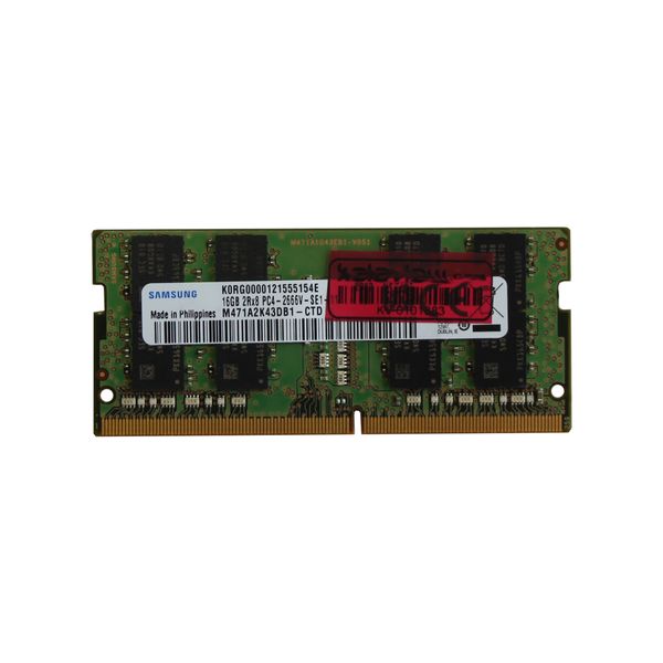 رم لپ تاپ DDR4 تک کاناله 2666 مگاهرتز CL19 سامسونگ مدل PC4-21300 ظرفیت 16 گیگابایت