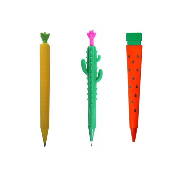 مداد نوکی 0.7 میلی متری مدل میوه جات و کاکتوس مجموعه 3 عددی