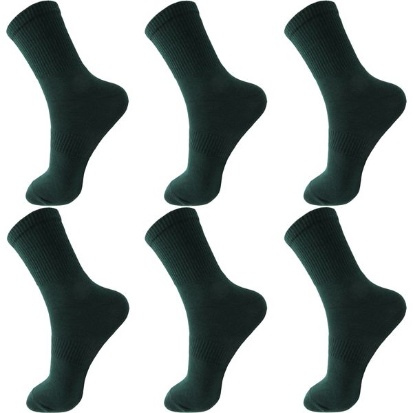 جوراب ورزشی ساق بلند مردانه ادیب مدل اسپرت کش انگلیسی کد MNSPT-DKGN رنگ سبز تیره بسته 6 عددی