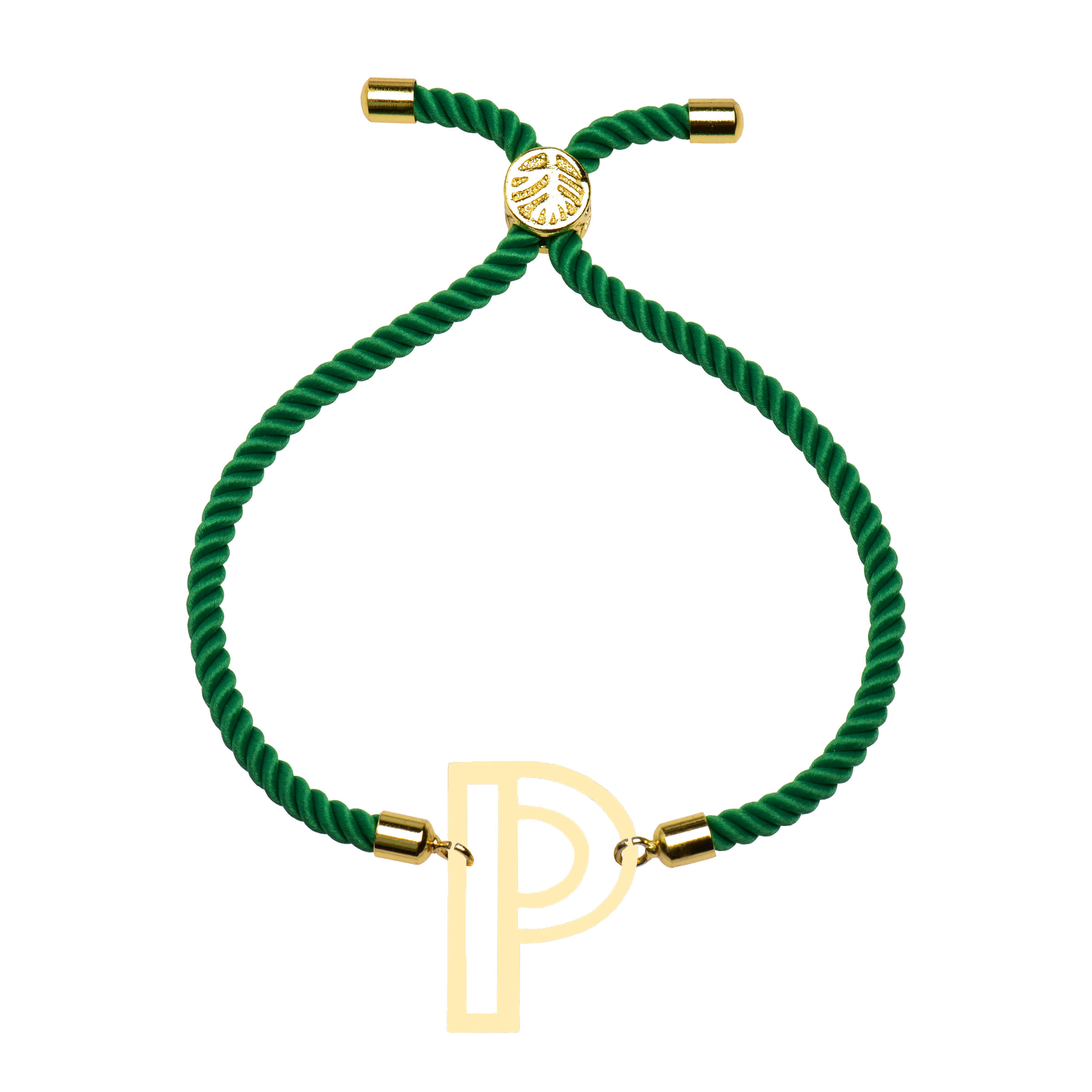 دستبند طلا 18 عیار زنانه کرابو طرح P مدل Kr102152