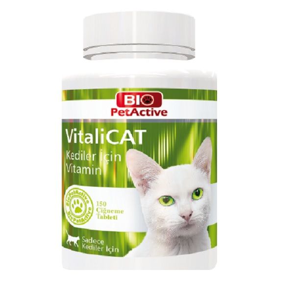 قرص تقویتی گربه بایو پت اکتیو مدل VitaliCat کد 1018 وزن 75 گرم بسته 150 عددی