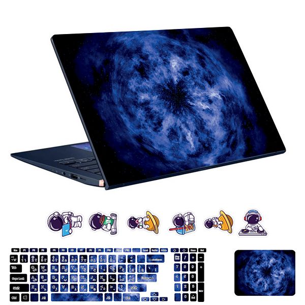 استیکر لپ تاپ توییجین و موییجین طرح Space  کد 173 مناسب برای لپ تاپ 15.6 اینچ به همراه برچسب حروف فارسی کیبورد