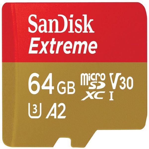 کارت حافظه microSDXC سن دیسک مدل Extreme  کلاس A2 استاندارد UHS-I U3 سرعت 170MBs ظرفیت 64 گیگابایت